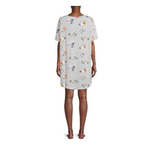 Secret Treasures Night Shirt Playful Winter Animals Bear Penguins Skiing Foxes - Picture 2 of 4